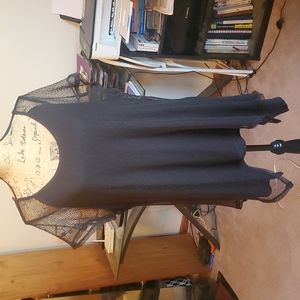 Lane Bryant size 18/20 black mesh overlay high/low sides top